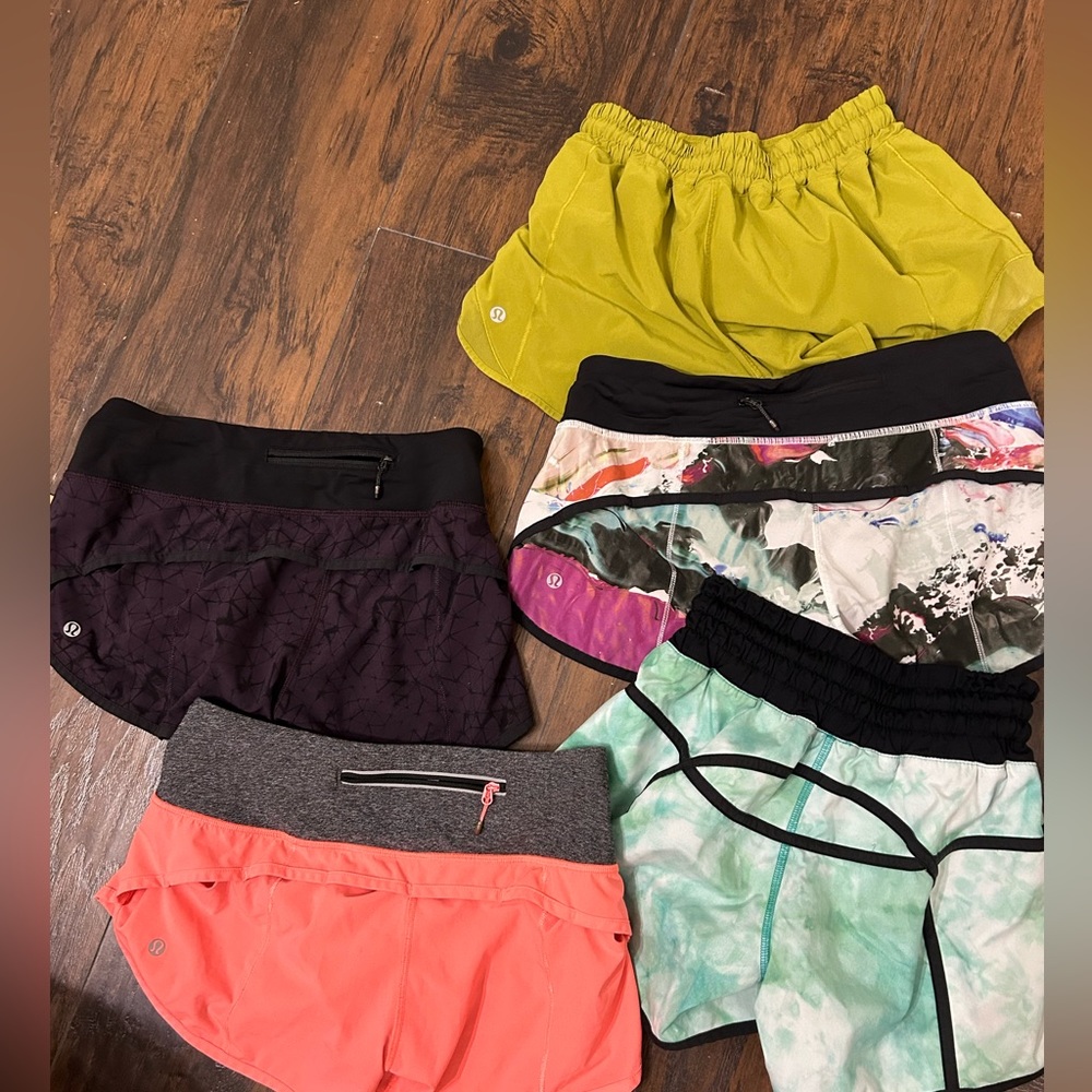 Size 4 lululemon shorts all in great condition